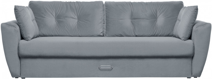 Диван-еврокнижка Амстердам Люкс, 150х195, пружинный блок, велюр серый