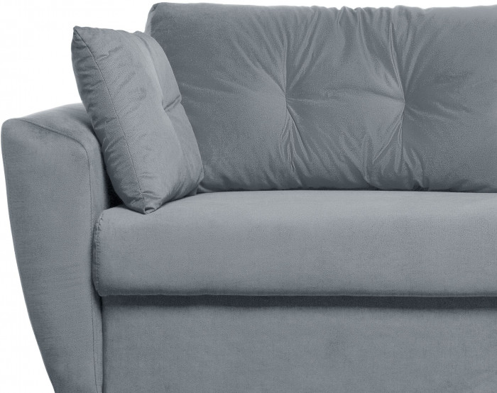 Диван-еврокнижка Амстердам Люкс, 150х195, пружинный блок, велюр серый