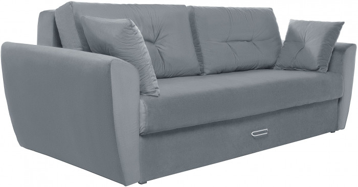 Диван-еврокнижка Амстердам Люкс, 150х195, пружинный блок, велюр серый