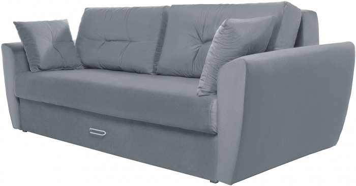 Диван-еврокнижка Амстердам Люкс, 150х195, пружинный блок, велюр серый