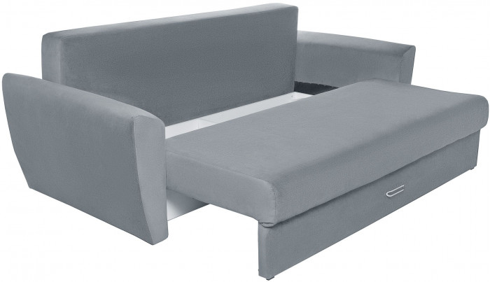 Диван-еврокнижка Амстердам Люкс, 150х195, пружинный блок, велюр серый