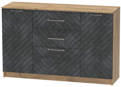 Комод №3 "Иннэс-7", Крафт золотой/Бетон графит