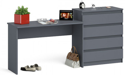 Мори письменный стол МСП1200.1 + Комод МК800.4, графит
