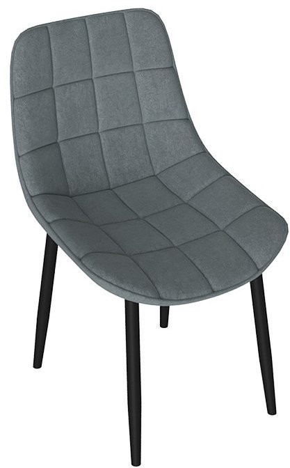 BOSTON Стул (Черный муар/Велюр V004 светло-серый)