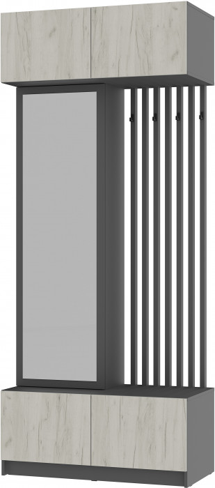 Прихожая "Багира" ПР-03 Графит/Крафт белый