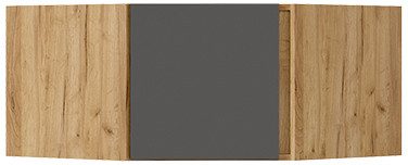 Хелен АН 04 Антресоль угловая (750х400х750) серый графит/дуб крафт золото