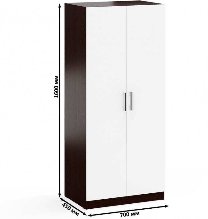 Три Шкафа С-МД-СК9Ш к компьютерному столу С-МД-СК9, цвет венге/белый шагрень, ШхГхВ 210х45х160 см.