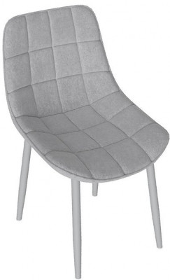BOSTON Стул (Белый муар/Велюр V004 светло-серый)