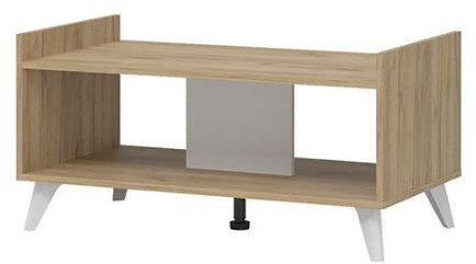 ИРИС СТ-03 Стол журнальный (935х465х500) белый/дуб крафт золото