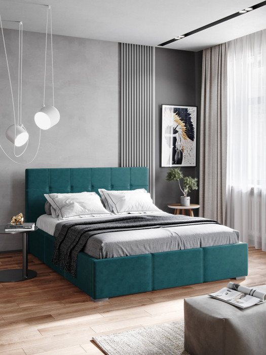 Рио Кровать интерьерная 160 бирюза квадрат, ПМ