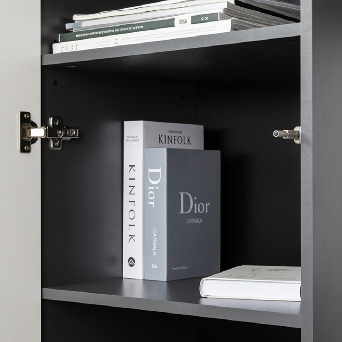 Сидней 13.200 Шкаф 2 штуки, цвет корпус: антрацит/фасады: МДФ веллюто капучино, ШхГхВ 100х41,3х205,2 см., универсальная сборка