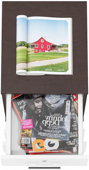 Тумба выкатная С-МД-3-02, венге/белый шагрень