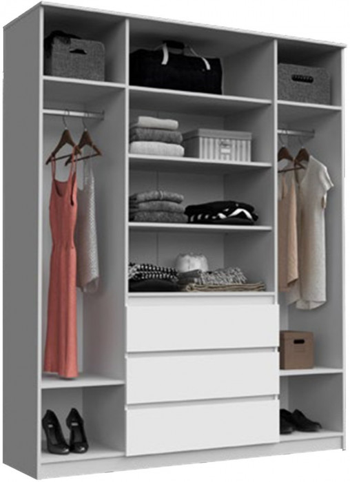 Челси Шкаф 1600 (Белый глянец, Дуб Сонома)