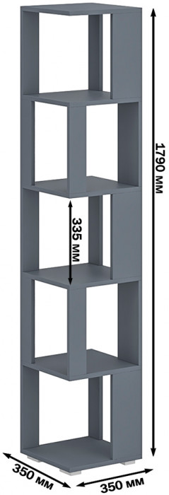 Стеллаж СВК, цвет графит, ШхГхВ 35х35х179 см.