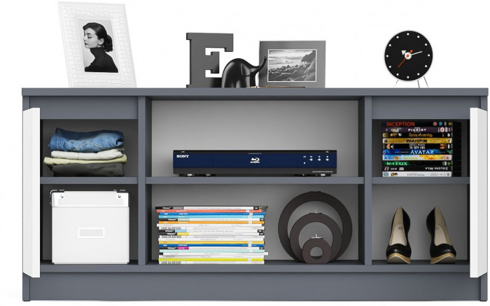 Мори Тумба ТВ МТВ1200.1, цвет графит/белый, ШхГхВ 120,4х41х54,6 см.