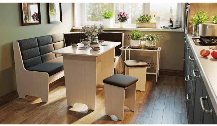 Техас Кухонный уголок Исп.2 (Дуб Сонома трюфель/Кашемир Крем)