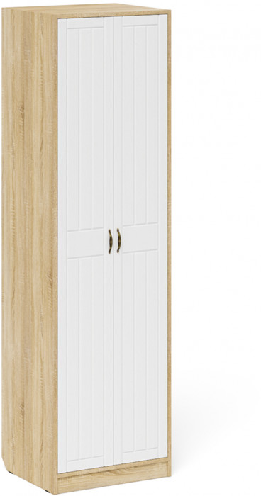 Прихожая П-6 Компоновка № 07, цвет дуб сонома/фасады МДФ белое дерево фрезеровка прованс, ШхГхВ 180х50х210 см., универсальная сборка