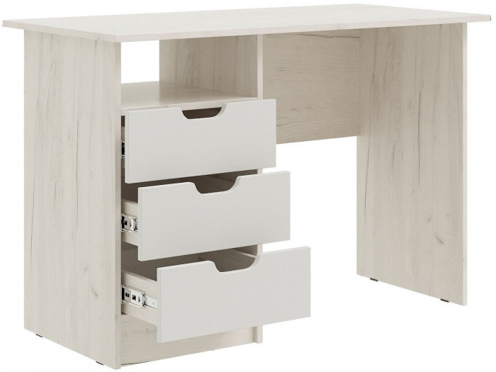 Юниор-4 Стол с ящиками (Шарли бриз, Крафт белый)