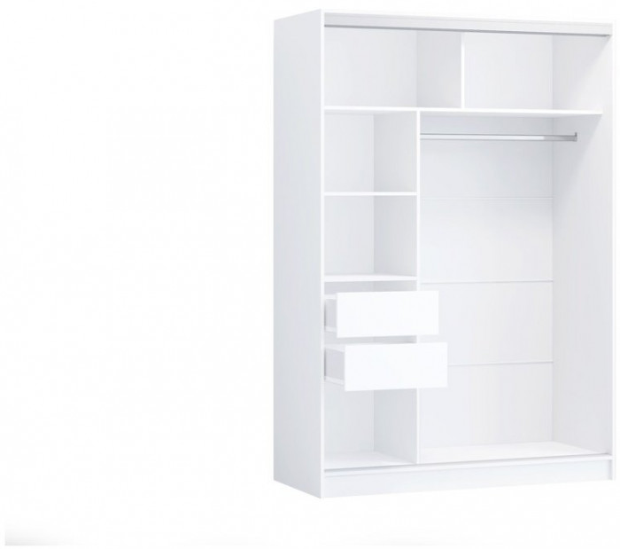 Шкаф-купе Альянс-10 ЛДСП 1700 + зеркала (Белый)