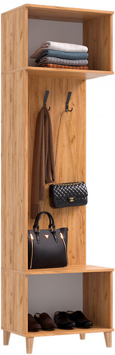 Шкаф с вешалками Ирис, Крафт золотой/Браш вайт