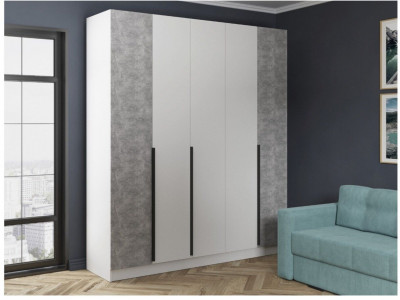 Шкаф Мадрид 2000 без зеркала белый/ателье светлое