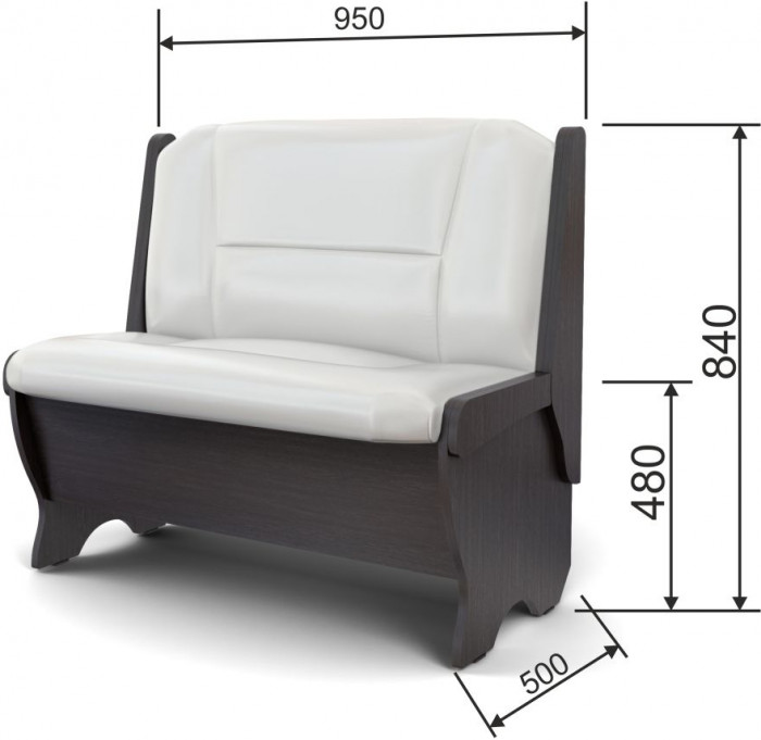 Скамья Лотос 950 венге/милк