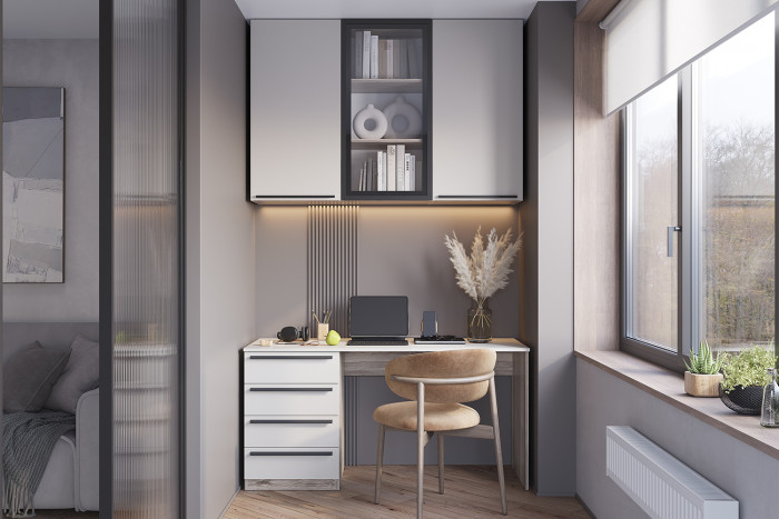 Шкаф навесной Урбан ШКН-07, Дуб смоки, Кашемир