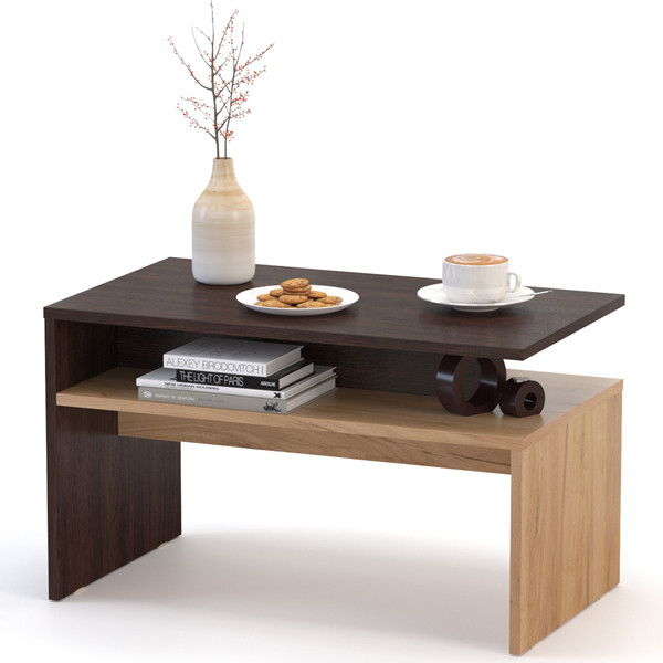 КР100 Лайт Стол журнальный 03.235, цвет венге/дуб крафт золотой, ШхГхВ 70х40х41,7 см.(кр96)