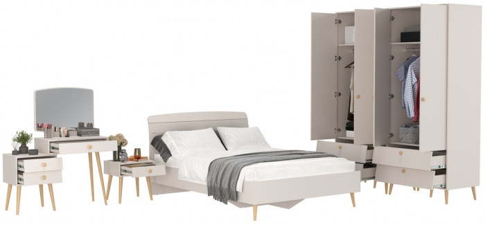 Афина Спальня 36-1400, кашемир серый