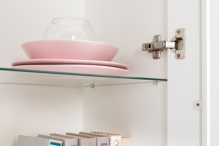 Валенсия Гостиная № 098, ЛДСП белый шагрень/МДФ белый шагрень