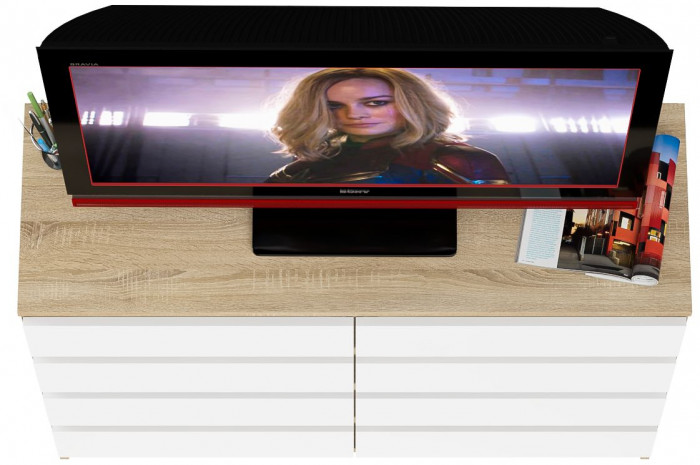 Мори Комод МК1200.8, дуб сонома/белый