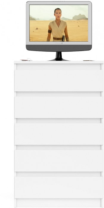 Мори Комод МК700.5, цвет белый, ШхГхВ 70,4х41х114 см.