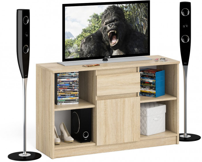 Мори Тумба ТВ МТВ1204.1, цвет дуб сонома, ШхГхВ 120,4х41х73 см.