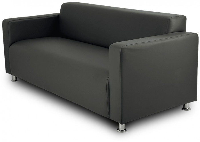 Диван прямой Томи, 160х78х75 см, экокожа черный