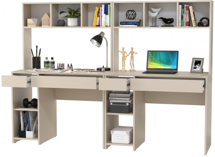 компьютерный стол Комфорт 12.77F + компьютерный стол Комфорт 12.77F, сатин