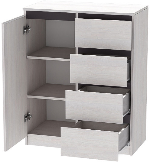 Кэт-1 Комод 1-Ств./Ящики, Ясень анкор светлый/Графит