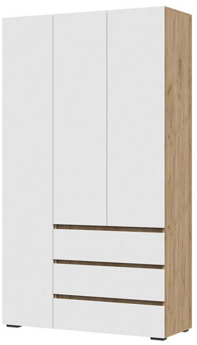 Хелен ШК 06 Шкаф 3х створчатый (1200х2080х460) белый/дуб крафт золото