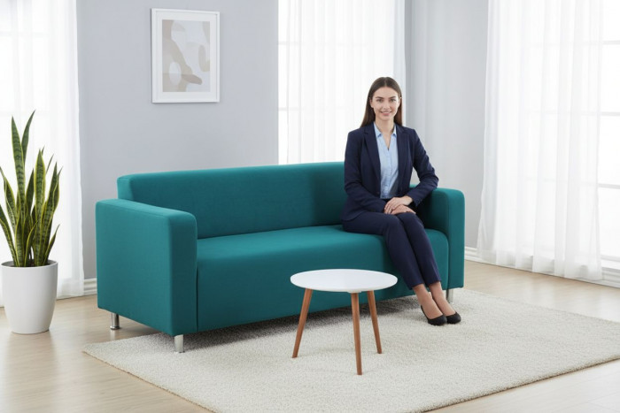 Диван прямой Томи, 180х78х75 см, велюр, зеленый