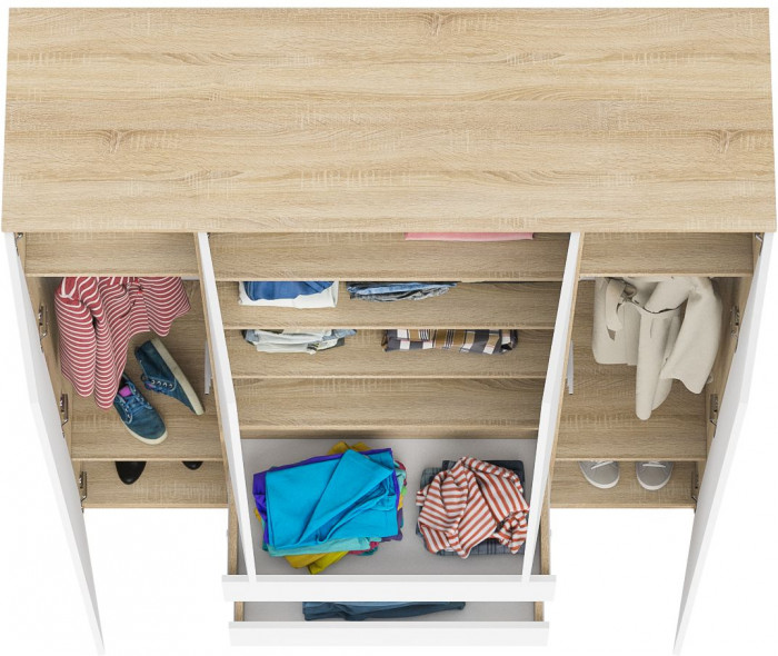 Мори Шкаф МШ1600.1, дуб сонома/белый