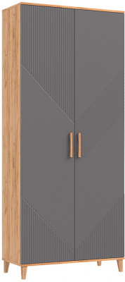 Шкаф 2-х дверный Ирис, Крафт золотой/Браш графит