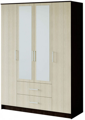 "Фиеста" шкаф 4-х створчатый (1600х2216х610) венге/лоредо