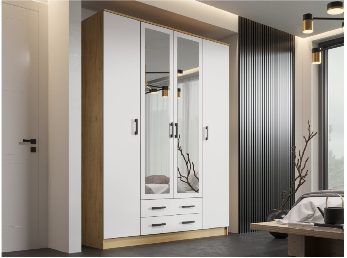 Квадро Шкаф четырёхдверный, Венге/лоредо