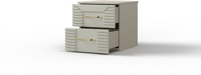 Прикроватная тумбочка "Карлин" - Белый текстурный/Корунд джелато