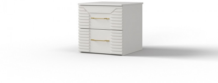 Прикроватная тумбочка "Карлин" - Белый текстурный/Корунд джелато