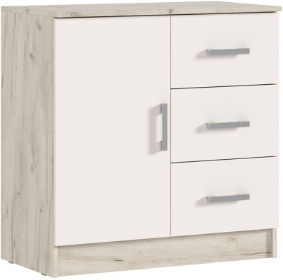 Комод 3 ящика 1 дверь, Крафт серый/Кашемир