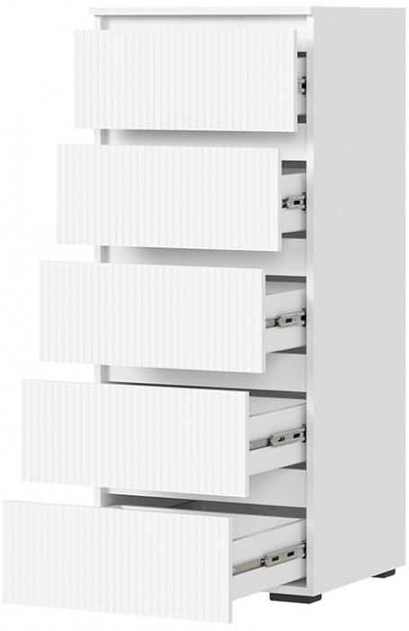 Хелен КМ 03 Комод 502 5 ящиков (0,502х1,188х0,460) белый супермат/белый