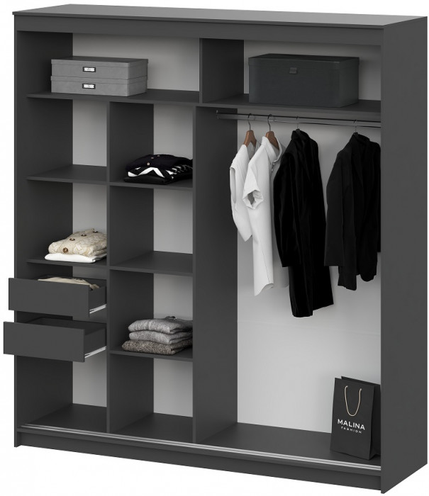 Шкаф-купе №3 2,0м Графит серый
