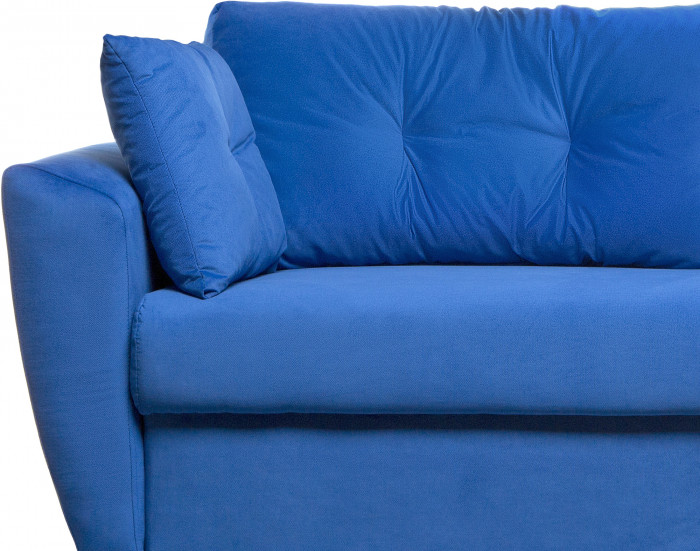 Диван-еврокнижка Амстердам Люкс, 160х195, пружинный блок, велюр синий