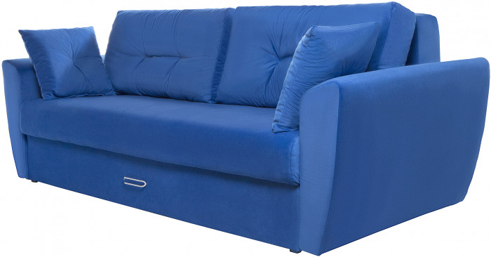 Диван-еврокнижка Амстердам Люкс, 160х195, пружинный блок, велюр синий