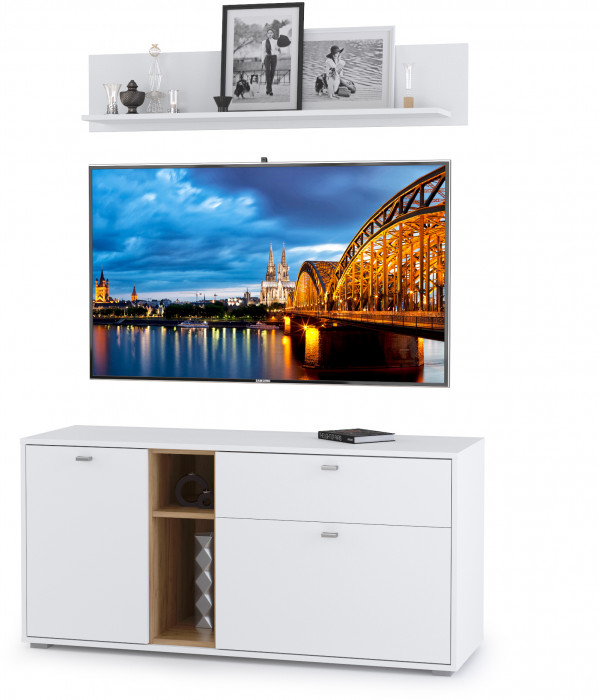 Бэль № 06, цвет дуб крафт золотой/белый премиум, ШхГхВ 131,4х43х180 см., НЕ универсальная сборка